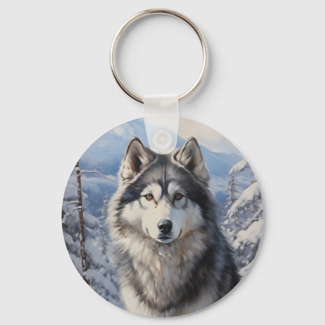 Porte-clés Malamute d'Alaska (Recto)