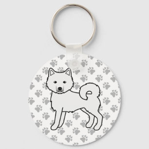 Porte-clés Malamute d'Alaska blanc Chien de dessin animé mign
