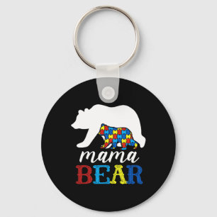 Porte-clés Mama Bear Sensibilisation sur l'autisme Puzzle Mam