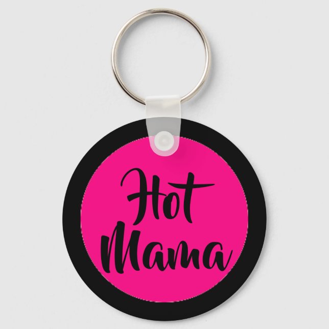 Porte-clés Mama rose et noir chaud (Recto)