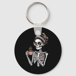 Porte-clés Maman a Besoin de Café Drôle Squelette Halloween C