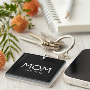 Porte-clés Maman a établi un nouveau cadeau pour maman noir b