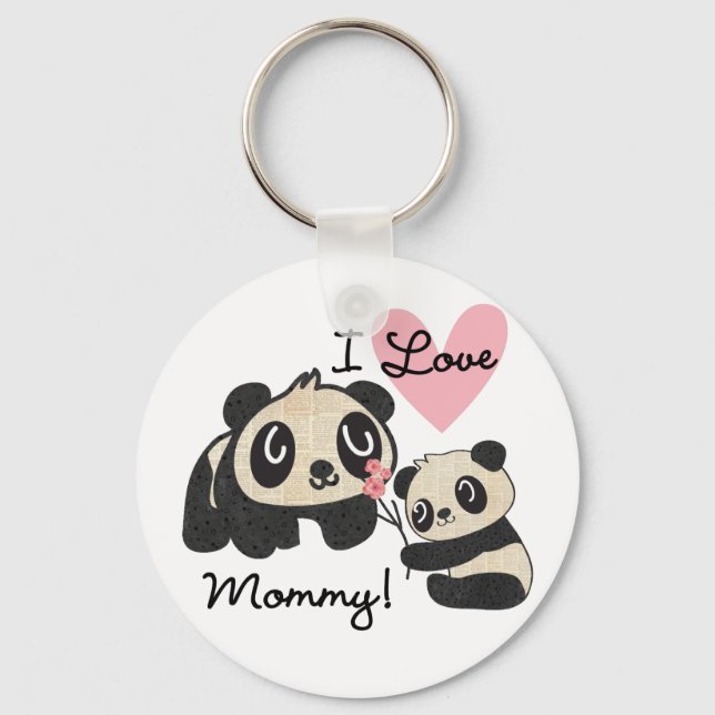 Porte-clés Maman d'amour des pandas I (Recto)
