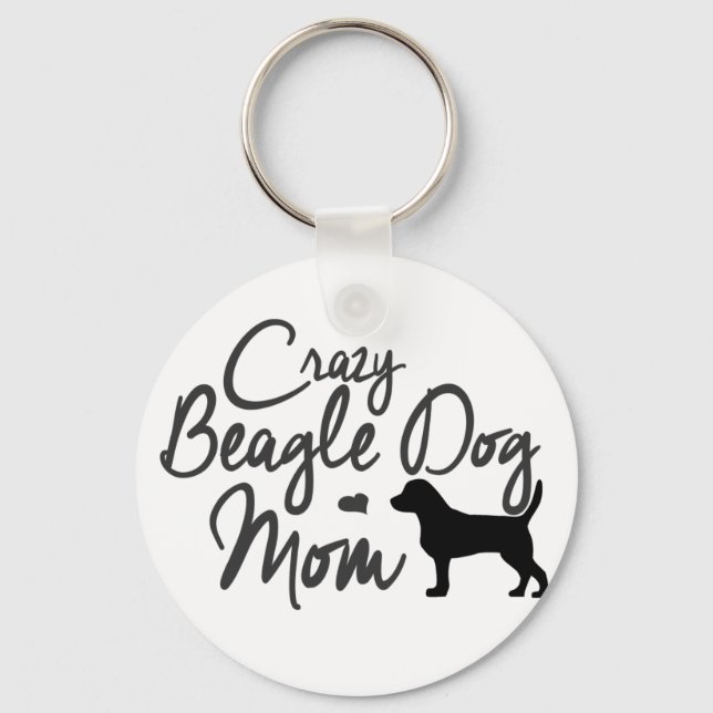 Porte-clés Maman de chien Beagle fou (Recto)