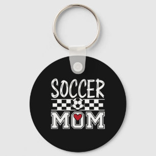 Porte-clés Maman de footballeuse Groovy Mère de soccer _1