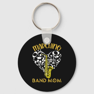 Porte-clés Maman de la fanfare Cœur Amour Notes de musique Sa
