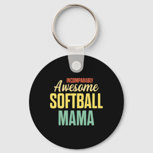 Porte-clés Maman de softball Maman fière Joueuse d'équipe 