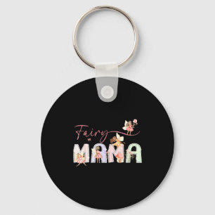 Porte-clés Maman fée florale magique anniversaire fille conte