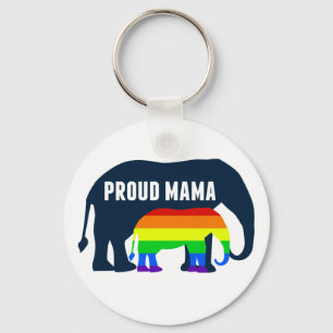 Porte-clés Maman gay pride Fier Mama Elephant Arc-en-ciel LGB