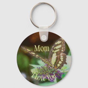 Porte-clés Maman je t'aime papillon