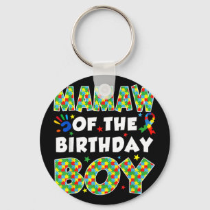 Porte-clés Mamaw du garçon du jour de naissance puzzle de sen