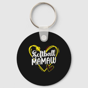 Porte-clés Mamie de softball Cœur Mamie d'un joueur de softba