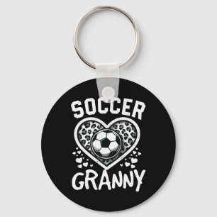 Porte-clés Mamie foot léopard coeur Mamie joueuse de foot