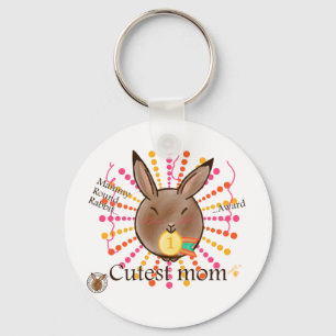 Porte-clés Mammy Round Rabbit-Cutest mom award-keychains