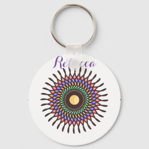 Porte-clés Mandala Colorful Abstrait Joli anneau de clé Motif