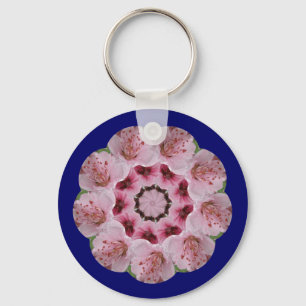 Porte-clés Mandala en fleur de pêche