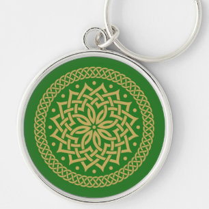 Porte-clés Mandala Fleur Celtique Or Intricte