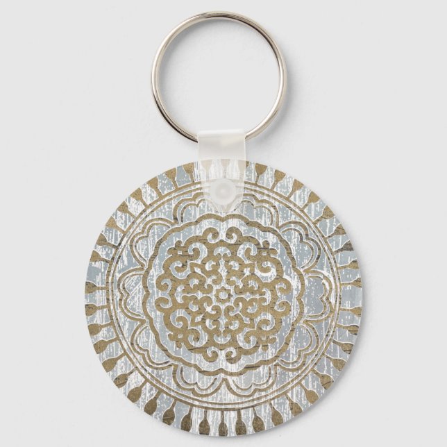 Porte-clés Mandala Gold Design (Recto)