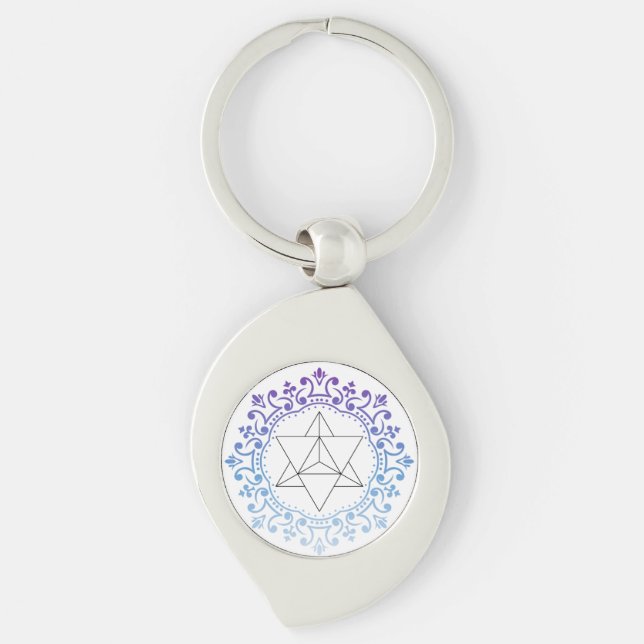 Porte-clés Mandala Merkaba Yoga spirituel (Devant)