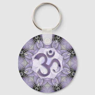 Porte-clés MANDALA OM - orange   brillance rouge