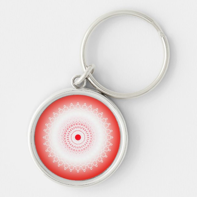 Porte-clés Mandala rouge (Devant)