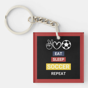 Porte-clés Manger, Dormir, Football, Répéter