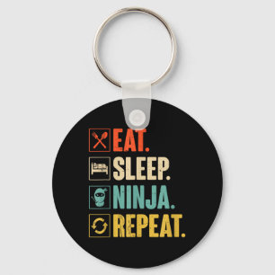 Porte-clés Manger Dormir Ninja Répéter Drôle Ninja Martial