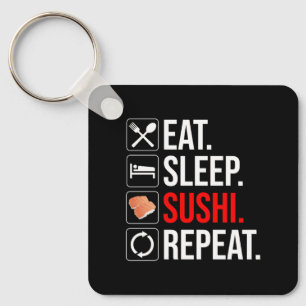 Porte-clés Manger. Dormir. Sushi. Répéter