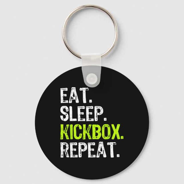 Porte-clés Manger Sleep Kickbox Répéter Kickboxing Boxing Fu (Recto)