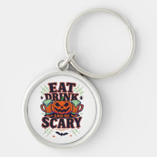 Porte-clés Mangez Boire Et Soyez Effrayant Halloween Design C