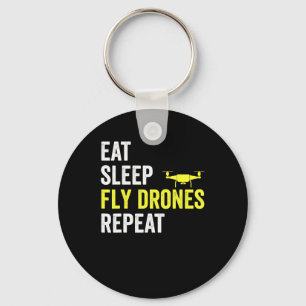 Porte-clés Mangez des drones de drones de sommeil Répéter dro