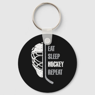 Porte-clés Mangez Le Hockey Du Sommeil Répéter Noël Pour Ado