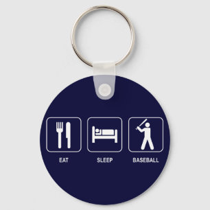 Porte-clés Mangez le porte - clé de base-ball de sommeil