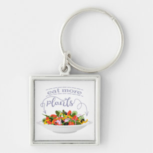 Porte-clés Mangez plus de plantes frais motivation salade let