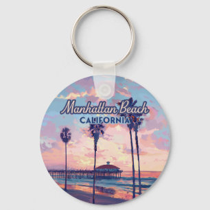 Porte-clés Manhattan Beach Californie Los Angeles Retro