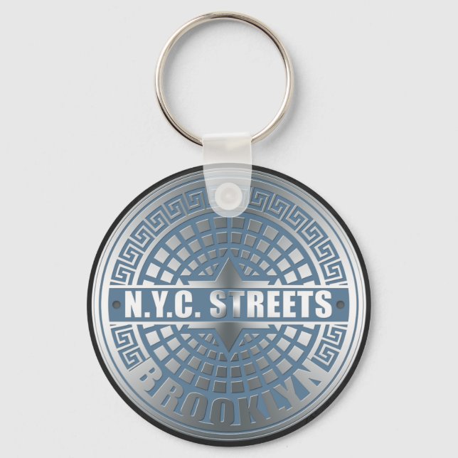 Porte-clés Manhole Cover Brooklyn Blue (Recto)