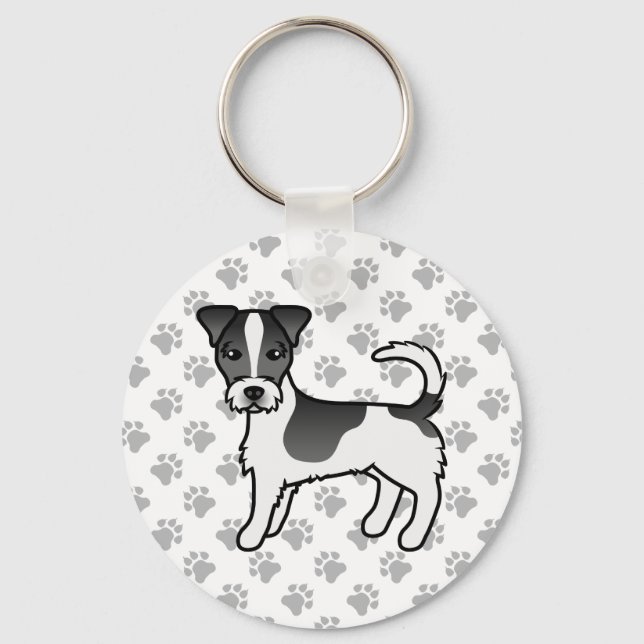 Porte-clés Manteau rond noir et blanc Jack Russell Terrier Ch (Recto)