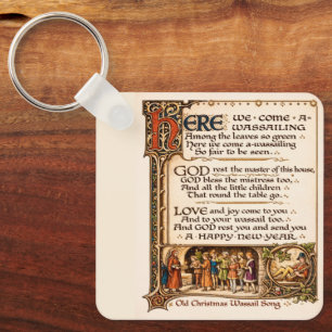 Porte-clés Manuscrit enluminé d'une chanson traditionnelle de