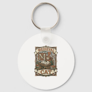 Porte-clés Manuscrit médiéval de chat médiéval vintage