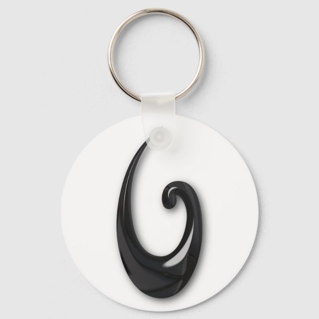 Porte-clés Maori-Poisson Hook-obsidian (Recto)