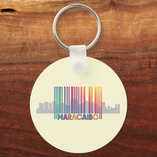 Porte-clés Maracaibo City Code-barres Art Latin Pride (Verso)