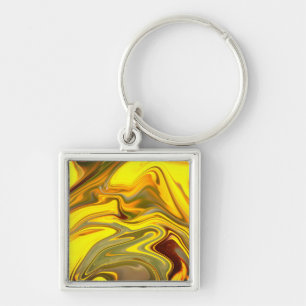 Porte-clés Marble Waves Yellow Digital Paper-55448