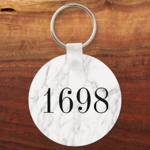 Porte-clés Marbre blanc pierre classe numéro de chambre d'hôt