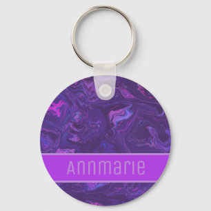 Porte-clés Marbre violet moderne Abstrait
