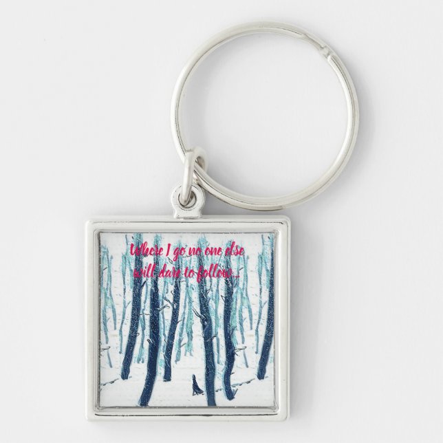 Porte-clés Marcher À Travers La Forêt De Neige (Devant)