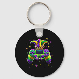 Porte-clés Mardi Gras Contrôleur de jeu vidéo Jester Casquett