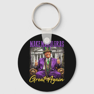 Porte-clés Mardi Gras Donald Trump Grand à nouveau drapeau am
