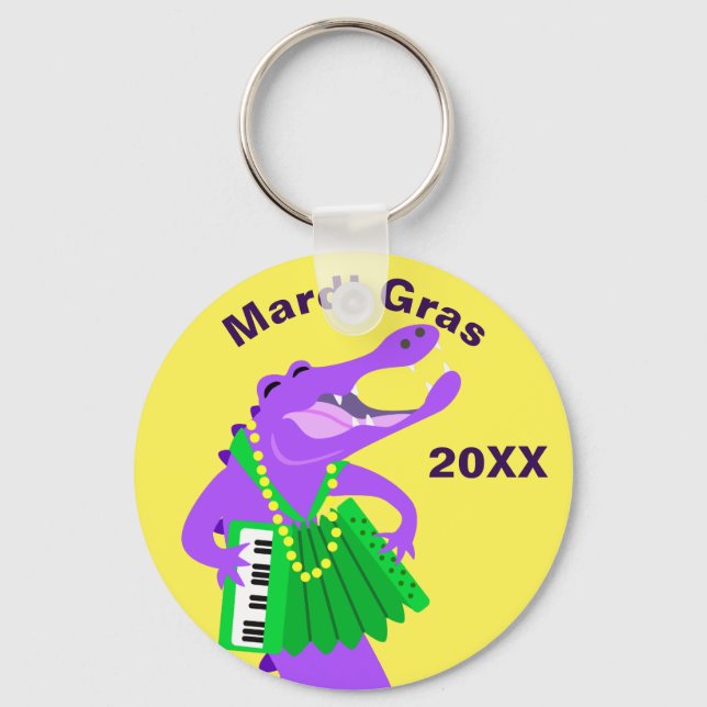 Porte-clés Mardi Gras Gator violet (Recto)