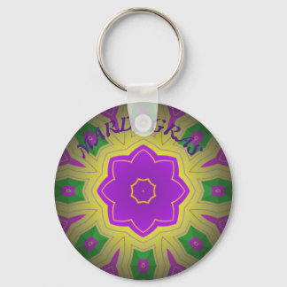 Porte-clés Mardi Gras, motif mandala coloré