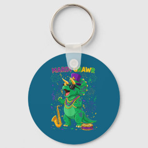 Porte-clés Mardi Grawr Rex Dino Gras